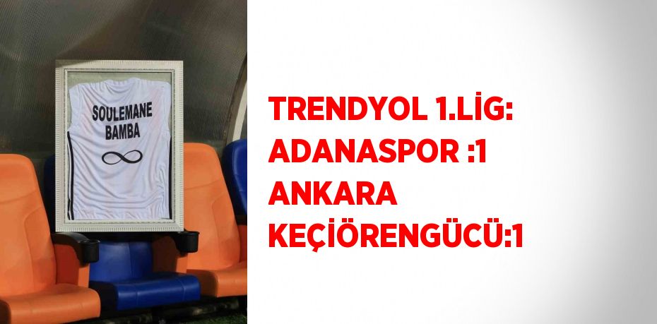 TRENDYOL 1.LİG: ADANASPOR :1 ANKARA KEÇİÖRENGÜCÜ:1