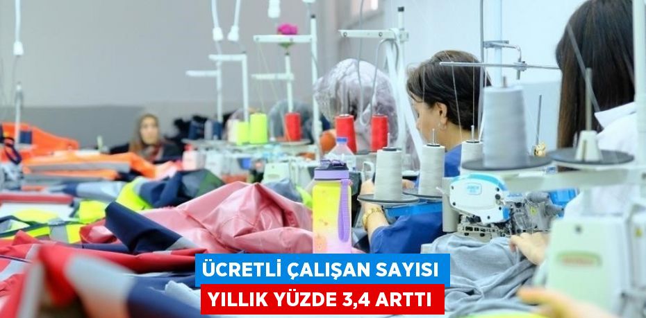 ÜCRETLİ ÇALIŞAN SAYISI YILLIK YÜZDE 3,4 ARTTI