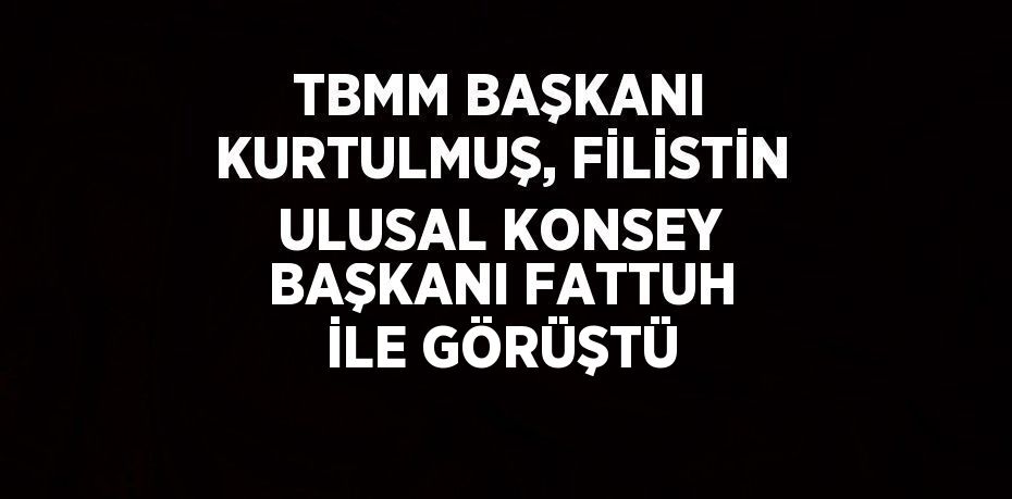 TBMM BAŞKANI KURTULMUŞ, FİLİSTİN ULUSAL KONSEY BAŞKANI FATTUH İLE GÖRÜŞTÜ