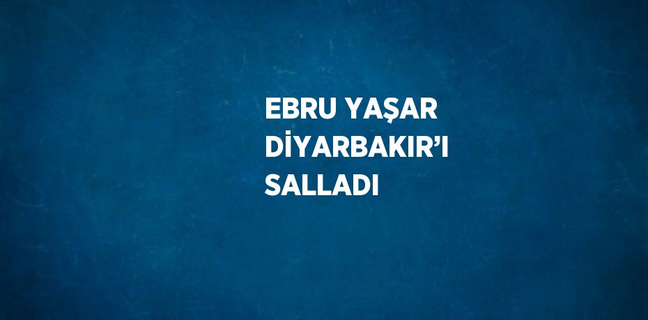 EBRU YAŞAR DİYARBAKIR’I SALLADI