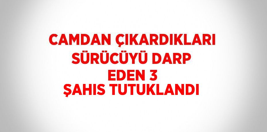 CAMDAN ÇIKARDIKLARI SÜRÜCÜYÜ DARP EDEN 3 ŞAHIS TUTUKLANDI