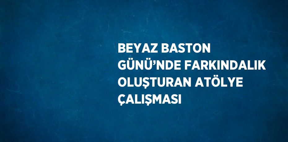 BEYAZ BASTON GÜNÜ’NDE FARKINDALIK OLUŞTURAN ATÖLYE ÇALIŞMASI