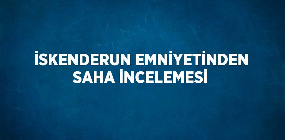 İSKENDERUN EMNİYETİNDEN SAHA İNCELEMESİ