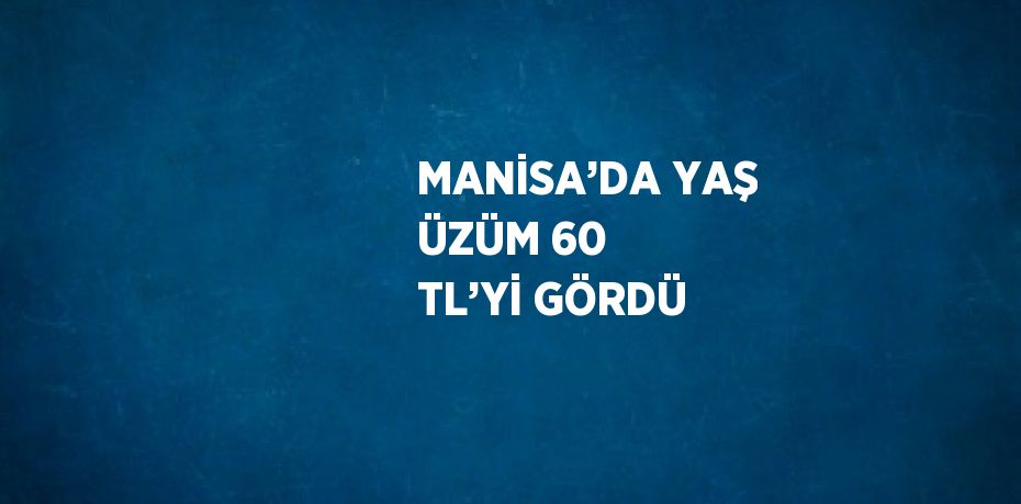 MANİSA’DA YAŞ ÜZÜM 60 TL’Yİ GÖRDÜ