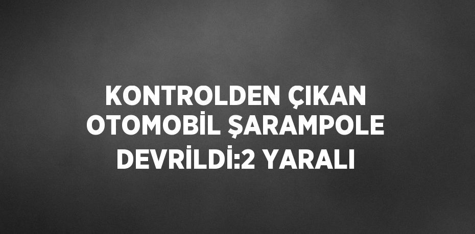 KONTROLDEN ÇIKAN OTOMOBİL ŞARAMPOLE DEVRİLDİ:2 YARALI