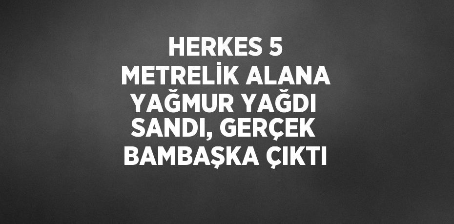 HERKES 5 METRELİK ALANA YAĞMUR YAĞDI SANDI, GERÇEK BAMBAŞKA ÇIKTI