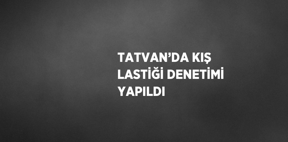 TATVAN’DA KIŞ LASTİĞİ DENETİMİ YAPILDI