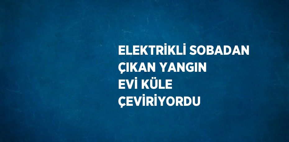 ELEKTRİKLİ SOBADAN ÇIKAN YANGIN EVİ KÜLE ÇEVİRİYORDU