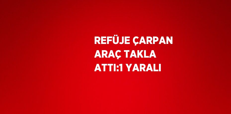 REFÜJE ÇARPAN ARAÇ TAKLA ATTI:1 YARALI