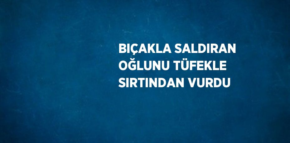 BIÇAKLA SALDIRAN OĞLUNU TÜFEKLE SIRTINDAN VURDU