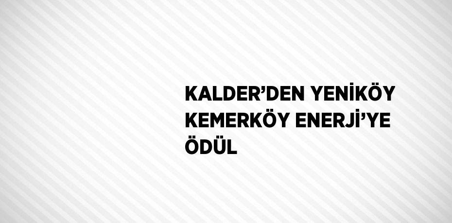 KALDER’DEN YENİKÖY KEMERKÖY ENERJİ’YE ÖDÜL