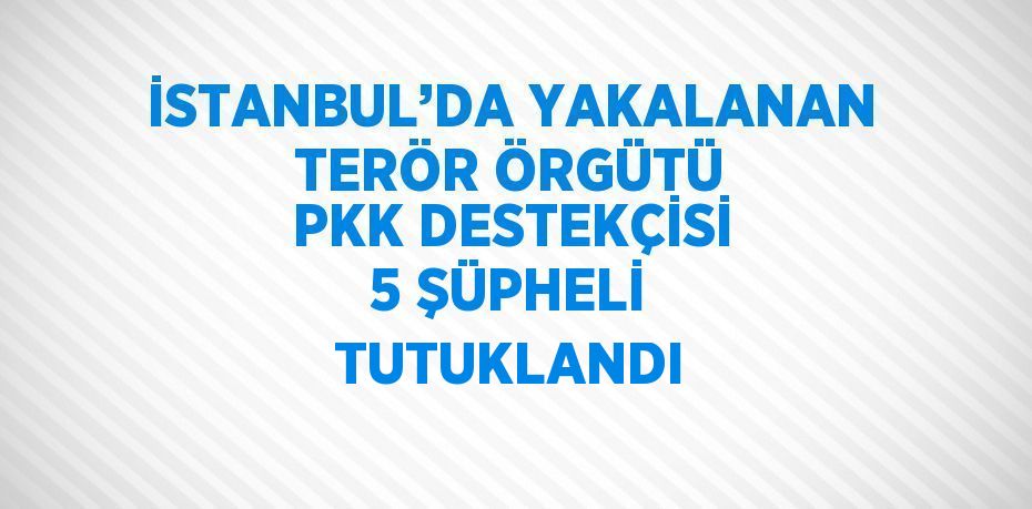 İSTANBUL’DA YAKALANAN TERÖR ÖRGÜTÜ PKK DESTEKÇİSİ 5 ŞÜPHELİ TUTUKLANDI