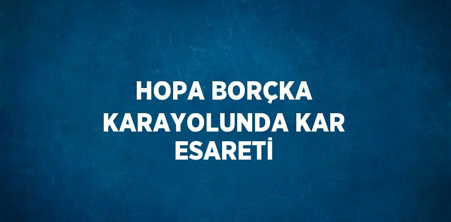 HOPA BORÇKA KARAYOLUNDA KAR ESARETİ