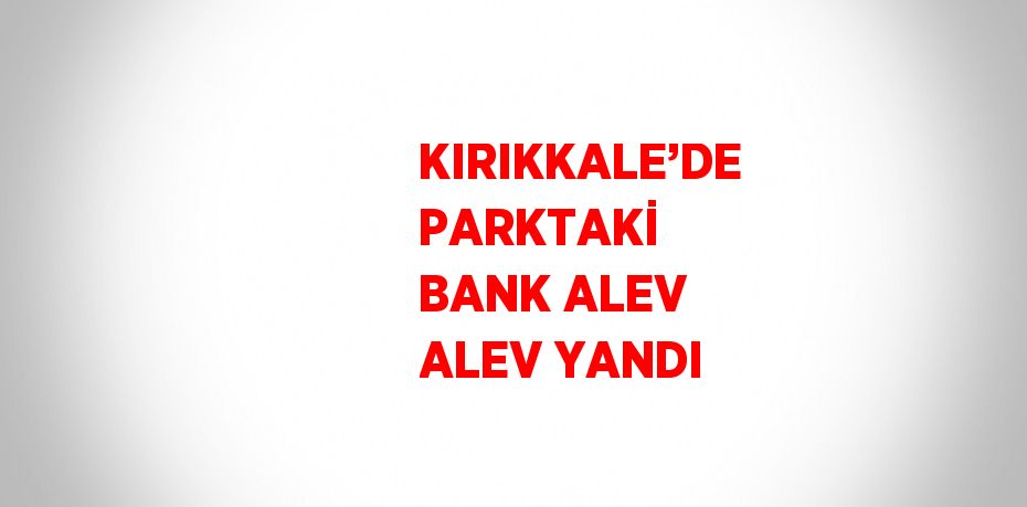 KIRIKKALE’DE PARKTAKİ BANK ALEV ALEV YANDI