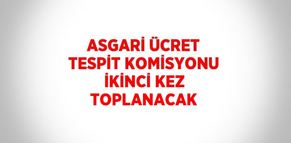 ASGARİ ÜCRET TESPİT KOMİSYONU İKİNCİ KEZ TOPLANACAK