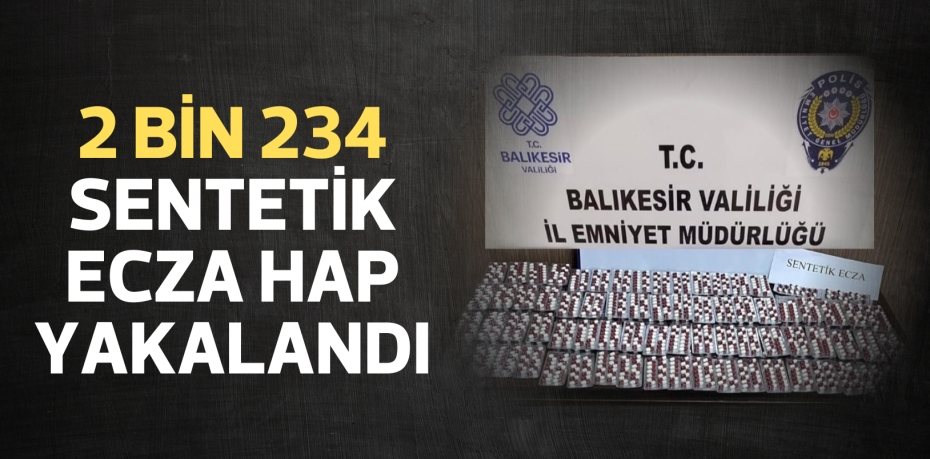 2 BİN 234 SENTETİK ECZA HAP YAKALANDI