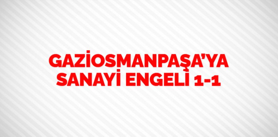 GAZİOSMANPAŞA’YA SANAYİ ENGELİ    1-1