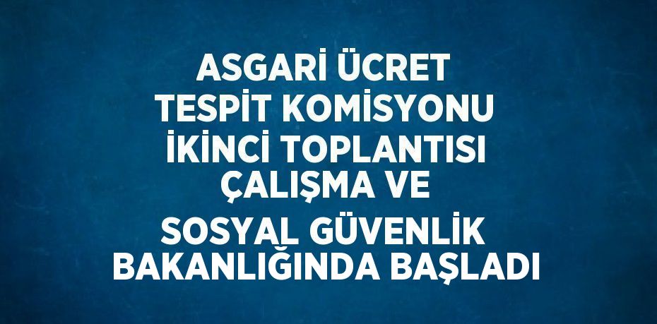 ASGARİ ÜCRET TESPİT KOMİSYONU İKİNCİ TOPLANTISI ÇALIŞMA VE SOSYAL GÜVENLİK BAKANLIĞINDA BAŞLADI