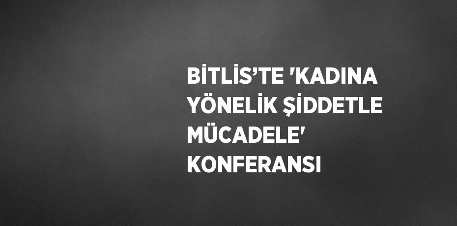 BİTLİS’TE 'KADINA YÖNELİK ŞİDDETLE MÜCADELE' KONFERANSI