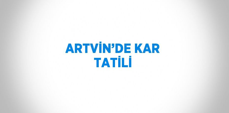 ARTVİN’DE KAR TATİLİ