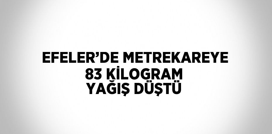 EFELER’DE METREKAREYE 83 KİLOGRAM YAĞIŞ DÜŞTÜ