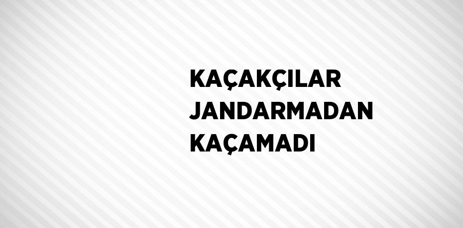 KAÇAKÇILAR JANDARMADAN KAÇAMADI