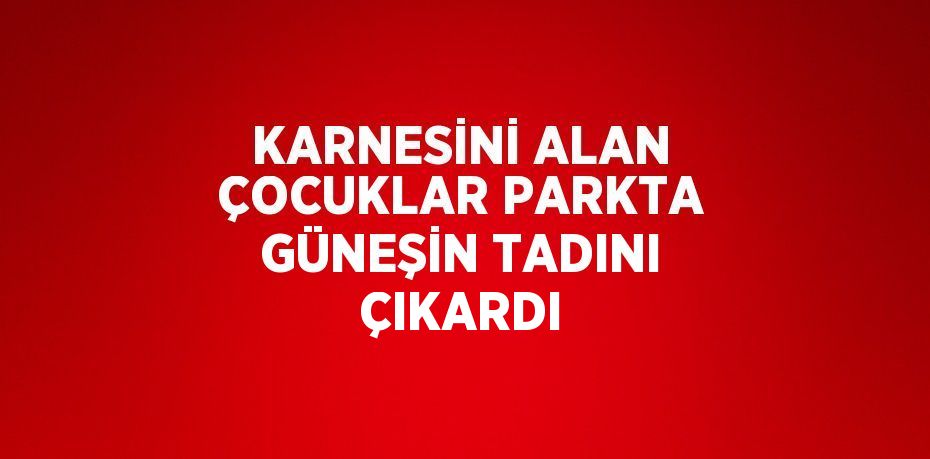 KARNESİNİ ALAN ÇOCUKLAR PARKTA GÜNEŞİN TADINI ÇIKARDI