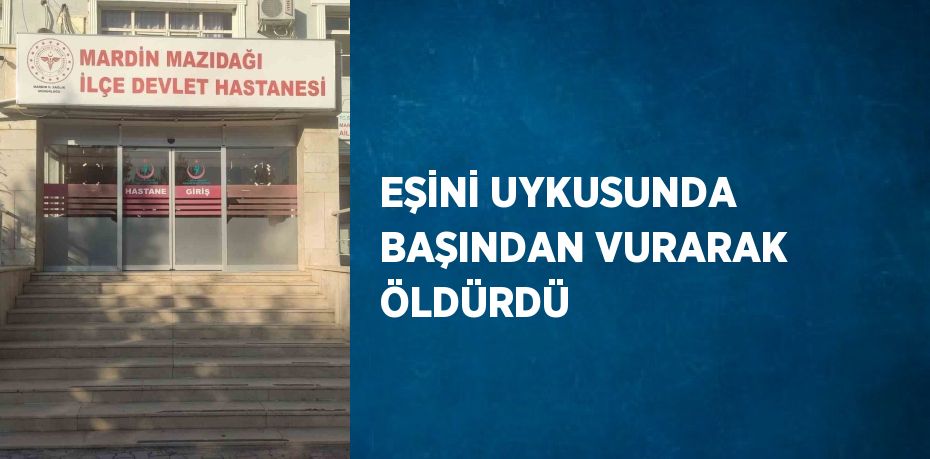 EŞİNİ UYKUSUNDA BAŞINDAN VURARAK ÖLDÜRDÜ