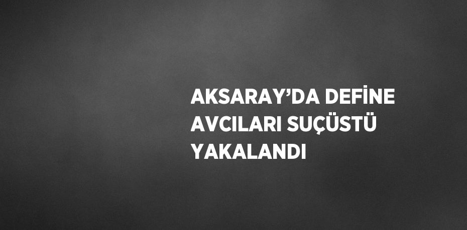 AKSARAY’DA DEFİNE AVCILARI SUÇÜSTÜ YAKALANDI