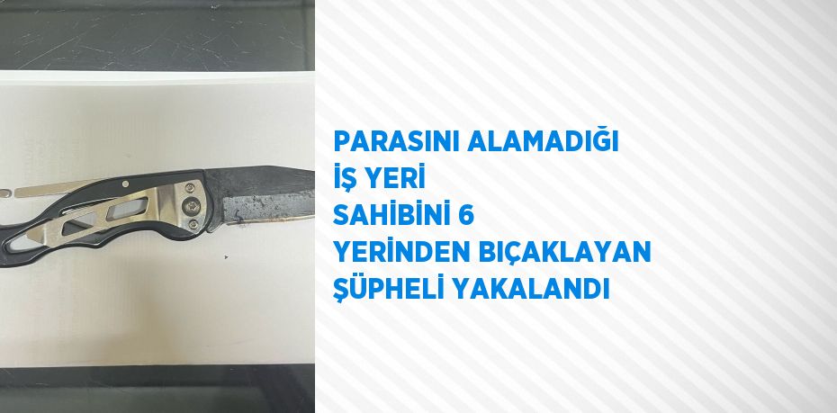 PARASINI ALAMADIĞI İŞ YERİ SAHİBİNİ 6 YERİNDEN BIÇAKLAYAN ŞÜPHELİ YAKALANDI