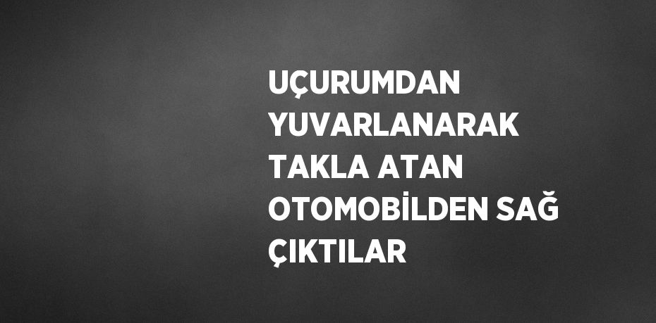 UÇURUMDAN YUVARLANARAK TAKLA ATAN OTOMOBİLDEN SAĞ ÇIKTILAR
