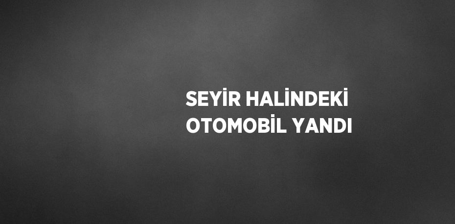 SEYİR HALİNDEKİ OTOMOBİL YANDI