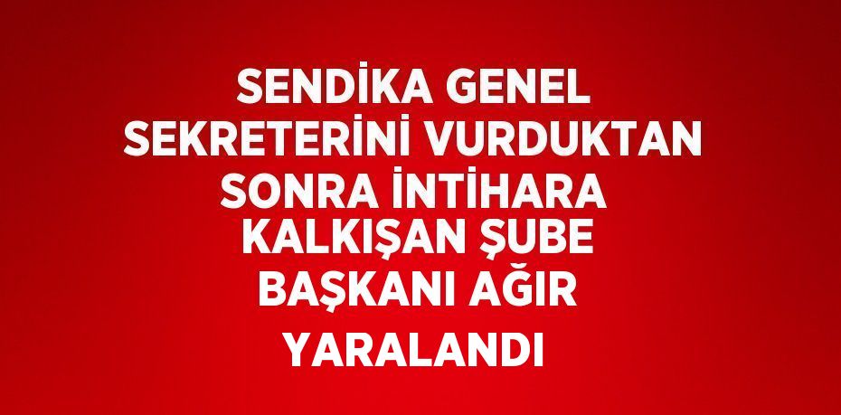 SENDİKA GENEL SEKRETERİNİ VURDUKTAN SONRA İNTİHARA KALKIŞAN ŞUBE BAŞKANI AĞIR YARALANDI