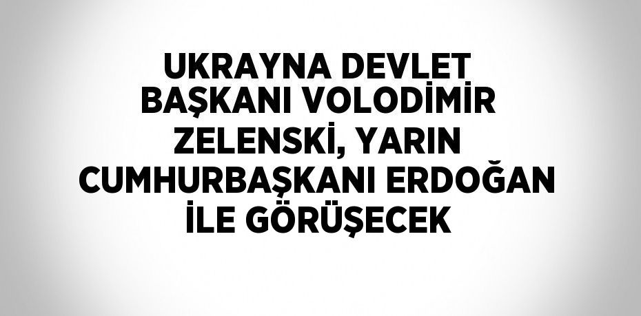 UKRAYNA DEVLET BAŞKANI VOLODİMİR ZELENSKİ, YARIN CUMHURBAŞKANI ERDOĞAN İLE GÖRÜŞECEK