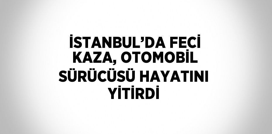 İSTANBUL’DA FECİ KAZA, OTOMOBİL SÜRÜCÜSÜ HAYATINI YİTİRDİ