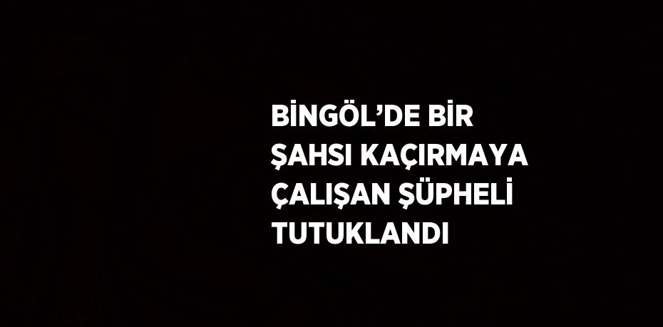 BİNGÖL’DE BİR ŞAHSI KAÇIRMAYA ÇALIŞAN ŞÜPHELİ TUTUKLANDI