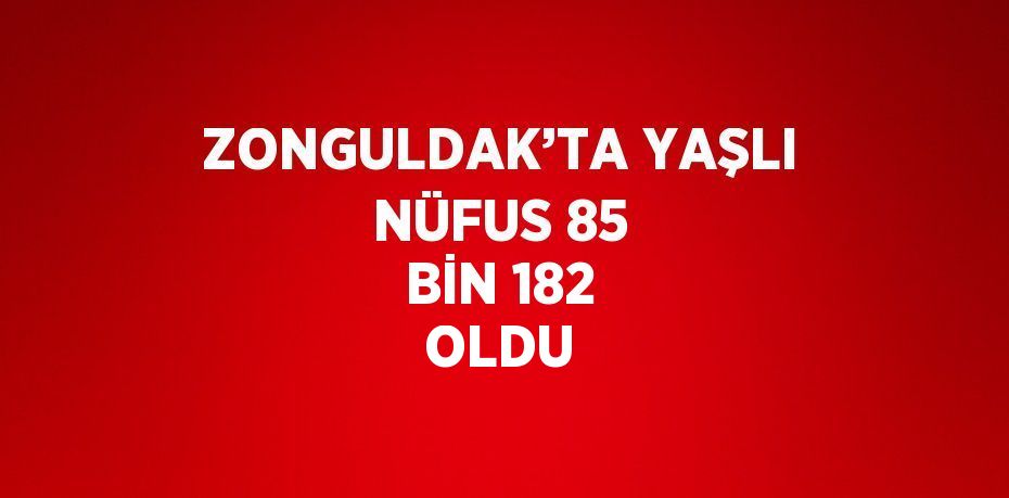 ZONGULDAK’TA YAŞLI NÜFUS 85 BİN 182 OLDU