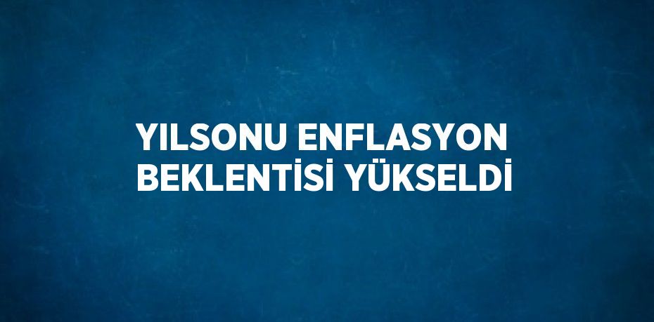 YILSONU ENFLASYON BEKLENTİSİ YÜKSELDİ