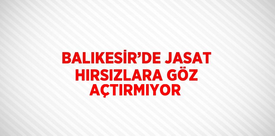 BALIKESİR’DE JASAT HIRSIZLARA GÖZ AÇTIRMIYOR