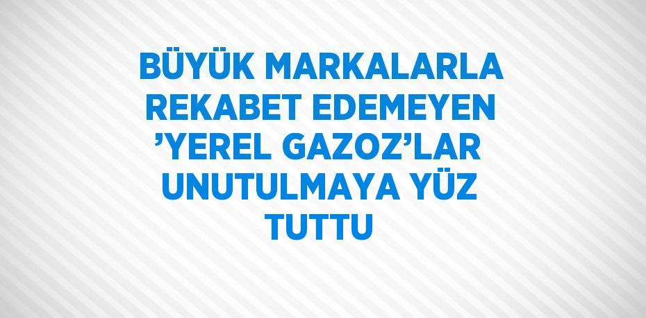 BÜYÜK MARKALARLA REKABET EDEMEYEN ’YEREL GAZOZ’LAR UNUTULMAYA YÜZ TUTTU