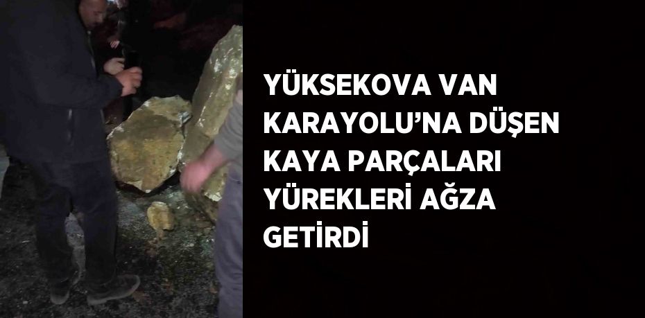 YÜKSEKOVA VAN KARAYOLU’NA DÜŞEN KAYA PARÇALARI YÜREKLERİ AĞZA GETİRDİ