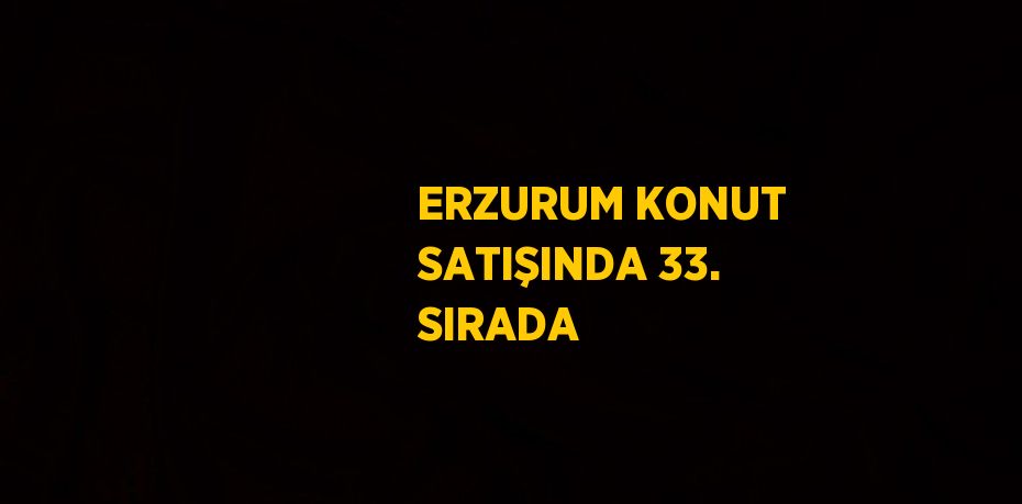 ERZURUM KONUT SATIŞINDA 33. SIRADA