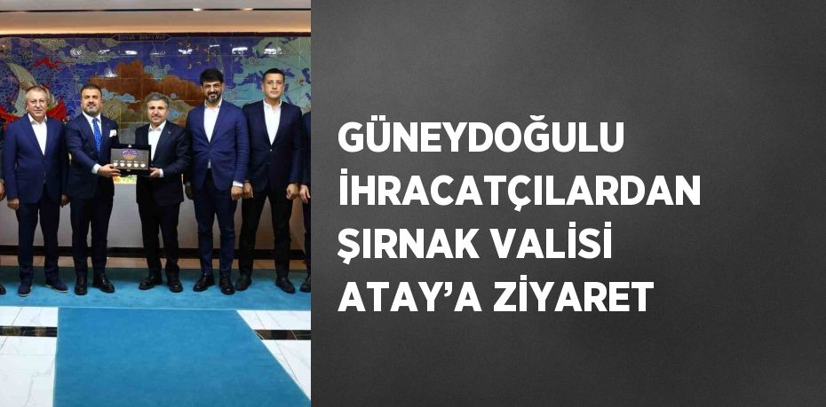 GÜNEYDOĞULU İHRACATÇILARDAN ŞIRNAK VALİSİ ATAY’A ZİYARET