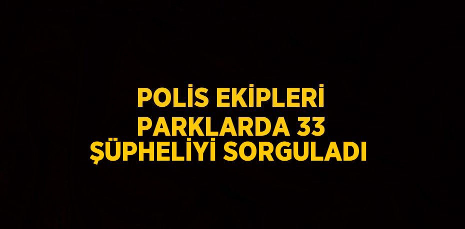 POLİS EKİPLERİ PARKLARDA 33 ŞÜPHELİYİ SORGULADI