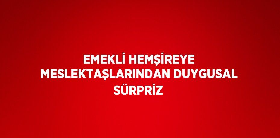 EMEKLİ HEMŞİREYE MESLEKTAŞLARINDAN DUYGUSAL SÜRPRİZ