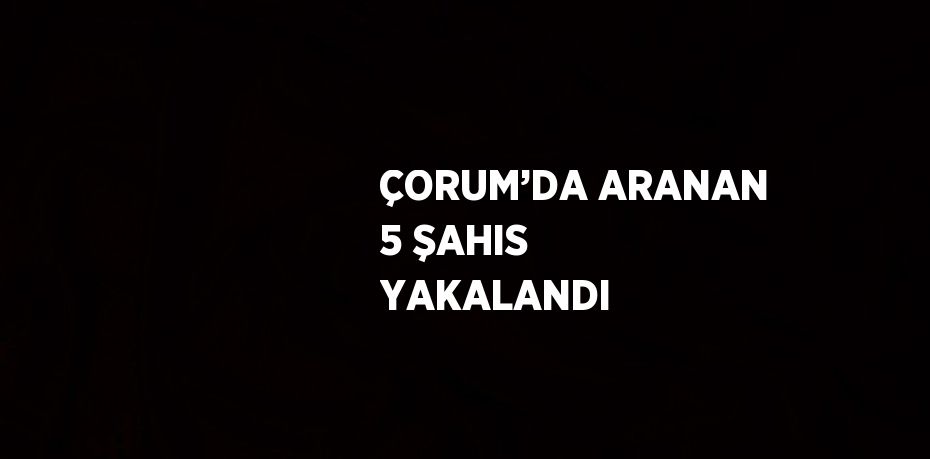 ÇORUM’DA ARANAN 5 ŞAHIS YAKALANDI