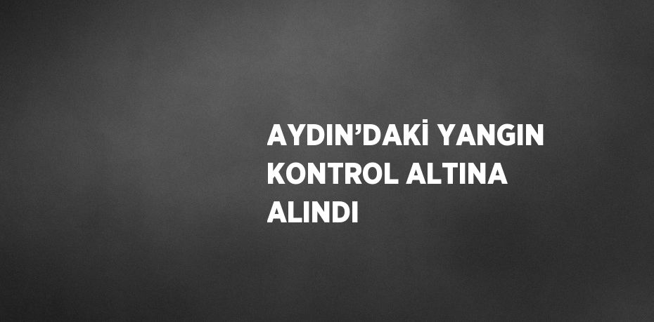 AYDIN’DAKİ YANGIN KONTROL ALTINA ALINDI