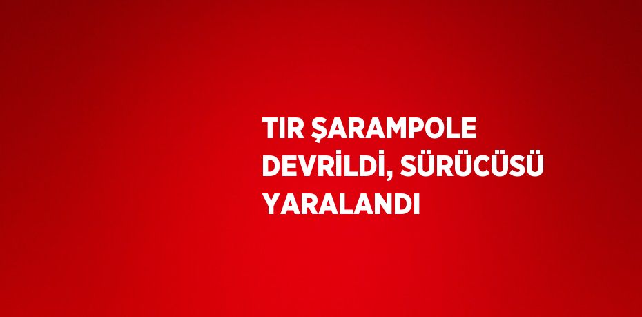 TIR ŞARAMPOLE DEVRİLDİ, SÜRÜCÜSÜ YARALANDI