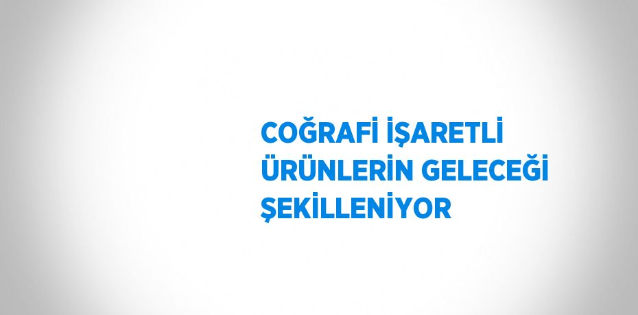 COĞRAFİ İŞARETLİ ÜRÜNLERİN GELECEĞİ ŞEKİLLENİYOR