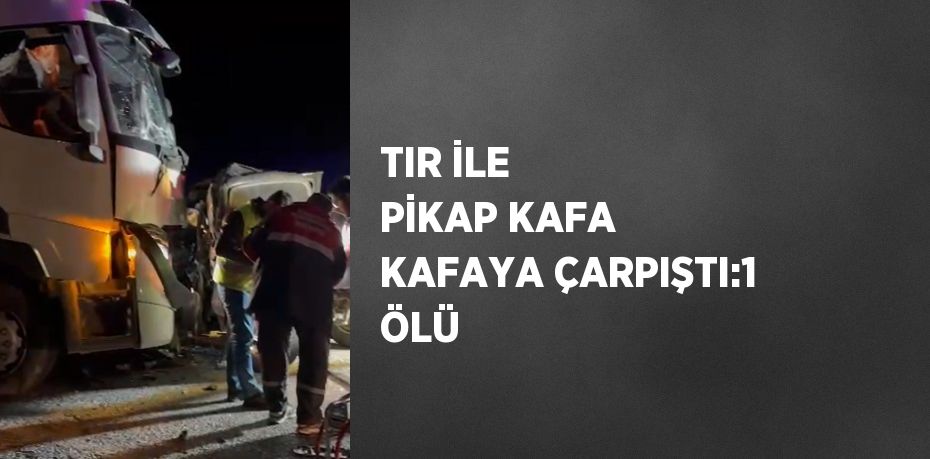 TIR İLE PİKAP KAFA KAFAYA ÇARPIŞTI:1 ÖLÜ